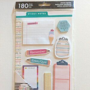 NWT Back to School Happy Planner Student 180pc Sticky Notes 9 Pads Student Notes